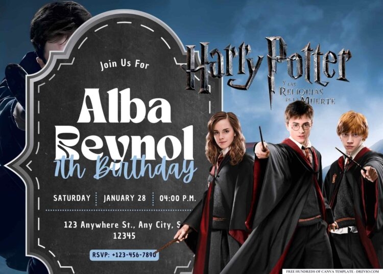 FREE Harry Potter Birthday Canva Templates 19 Download Hundreds 