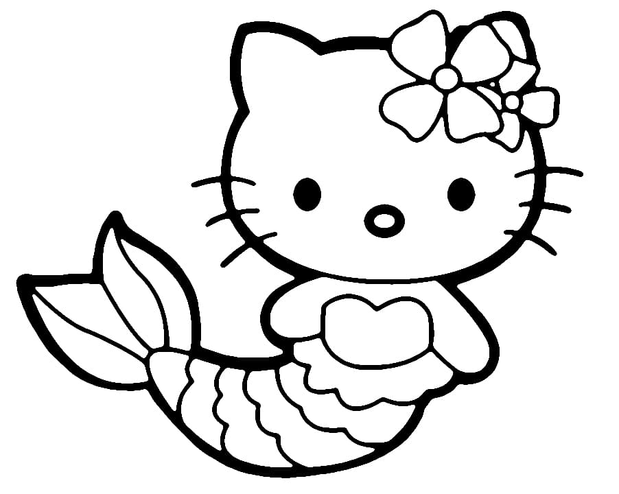 Free Hello Kitty Mermaid Coloring Page Free Printable Coloring Pages
