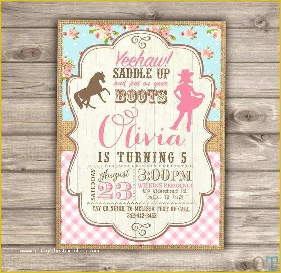 Free Horse Invitation Template Of Horse Cowgirl Invitation Template 