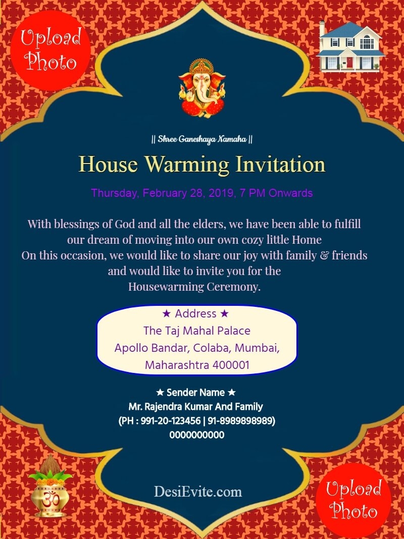 free housewarming invitation template indian