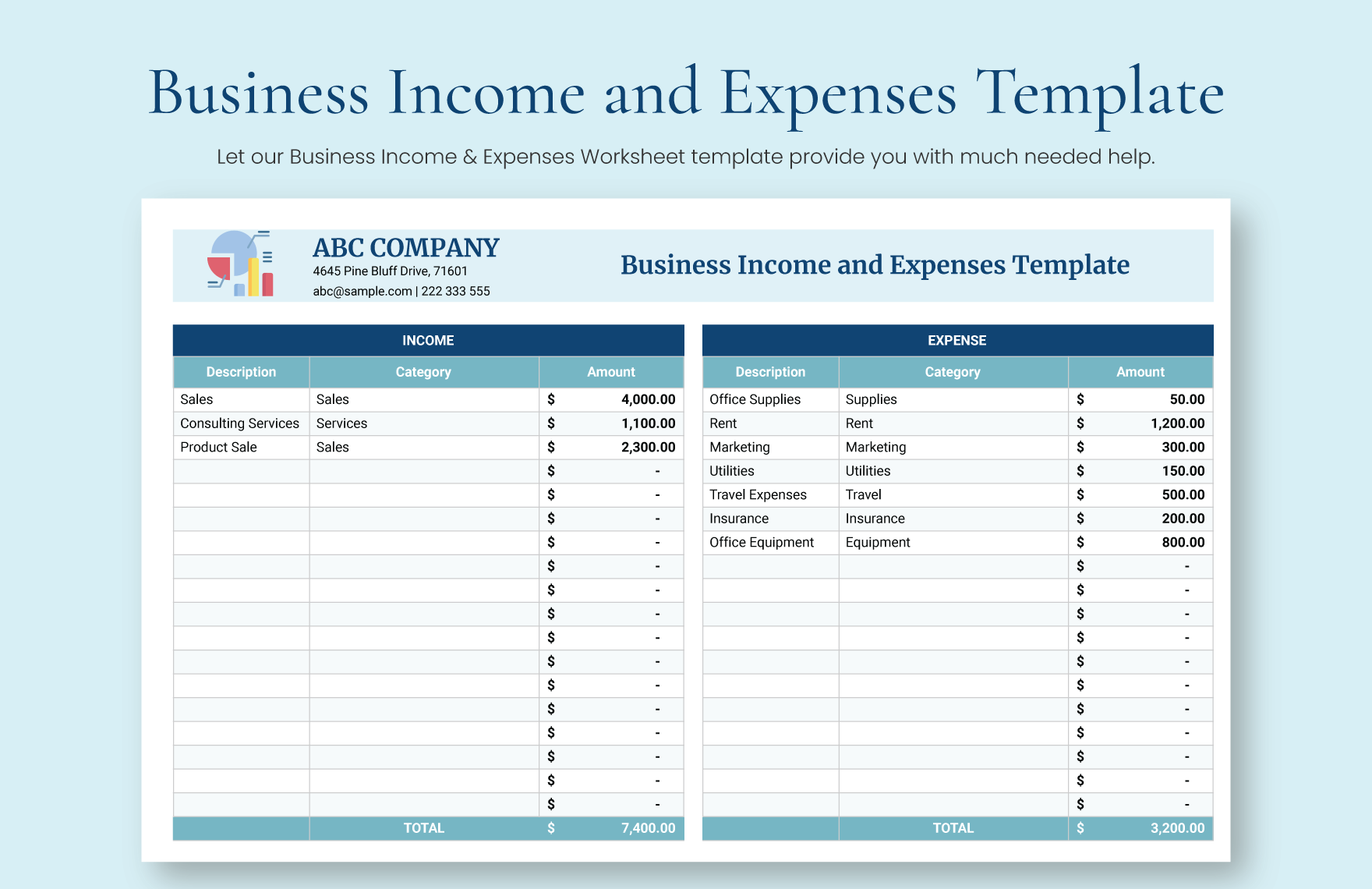 Free Income And Expenses Worksheet Download Free Income And Expenses 
