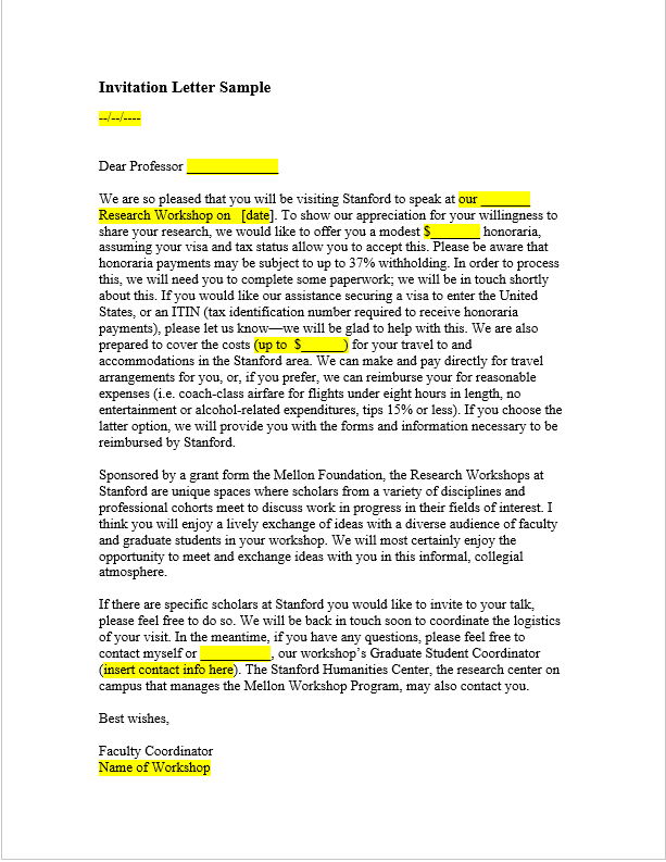 Free Invitation Letter Templates Free Report Templates 56 OFF