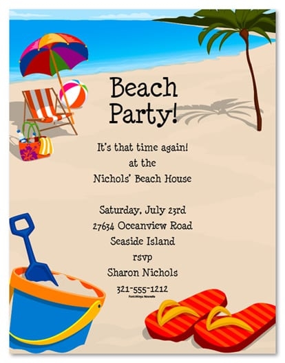 Free Invitation Template Beach