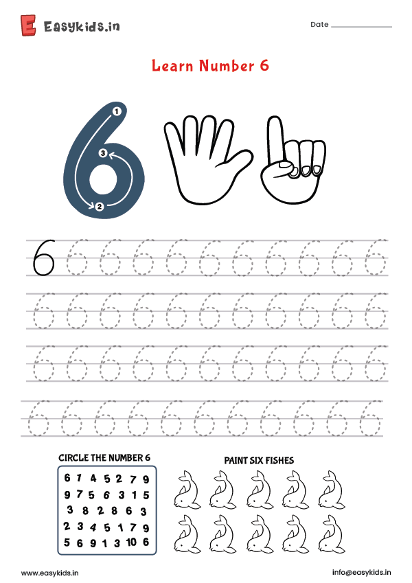 Free Kindergarten Math Worksheets Number Six 6 Worksheets Library