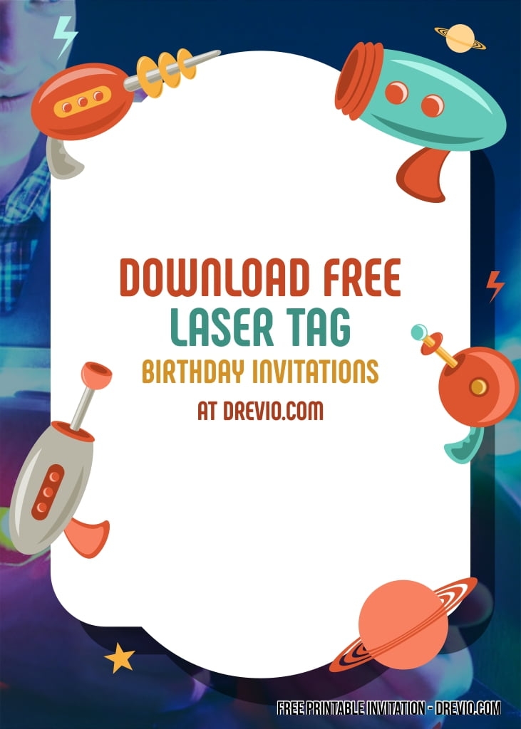 FREE Laser Tag Birthday Invitation Templates DREVIO