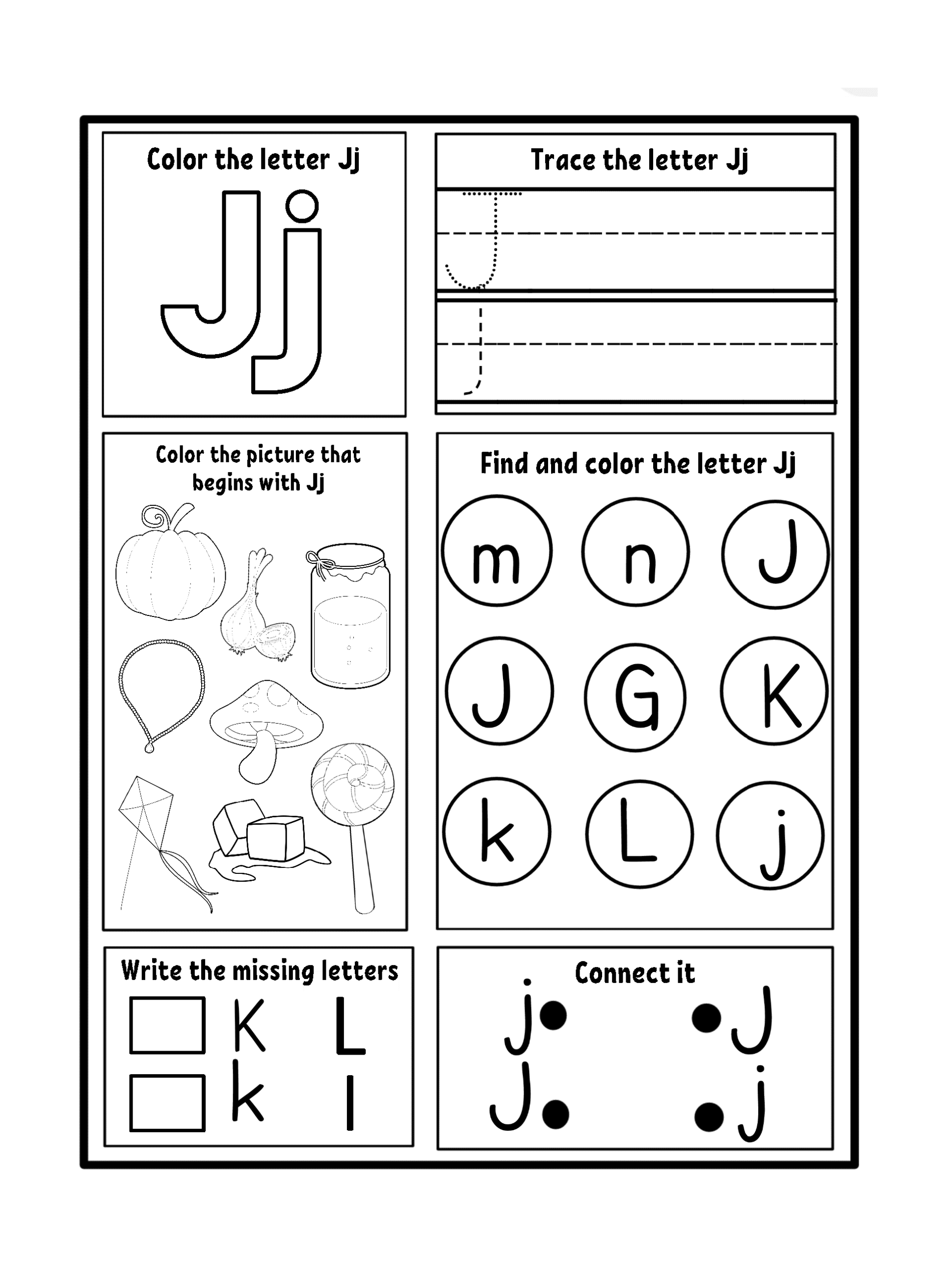 Free Letter J Phonics Worksheet For Preschool Beginning Sounds