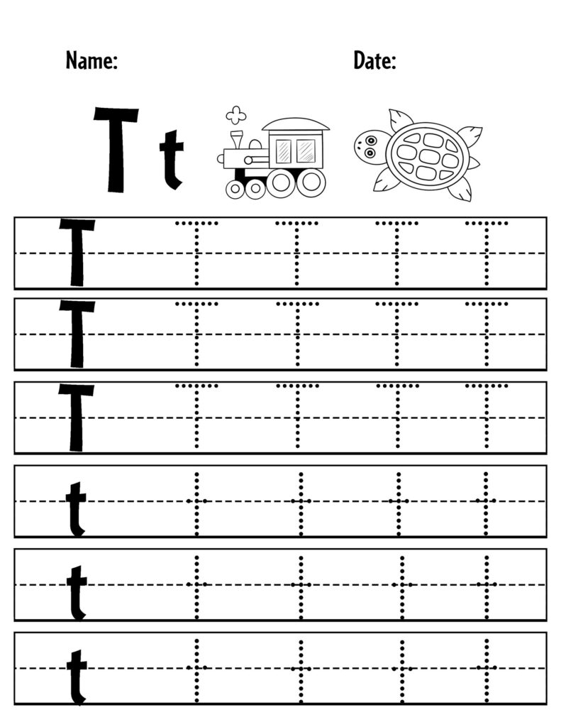 preschool letter t worksheets