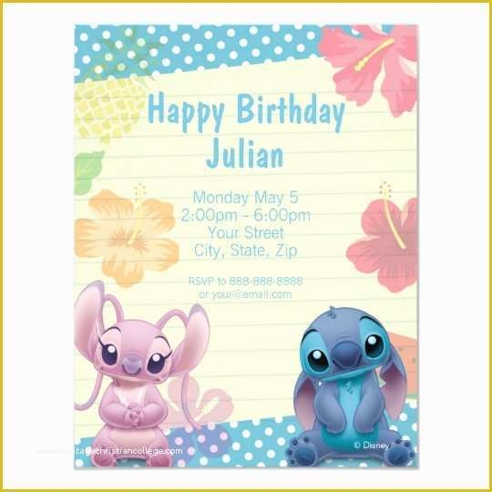 Free Lilo And Stitch Invitation Template Of Lilo Stitch Birthday