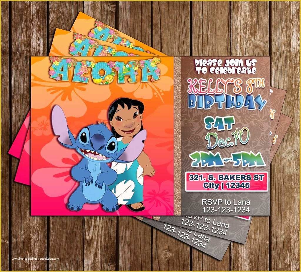 Free Lilo And Stitch Invitation Template Of Lilo Stitch Invitation 