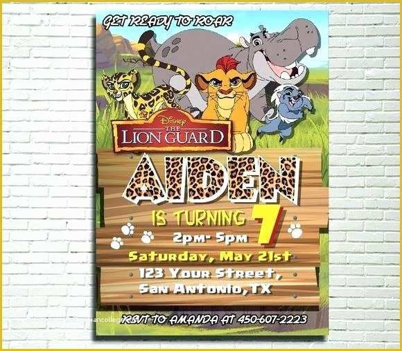 Free Lion Guard Invitation Template Of The Lion Guard Birthday 