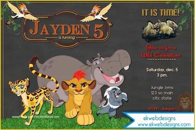 free lion guard invitation template