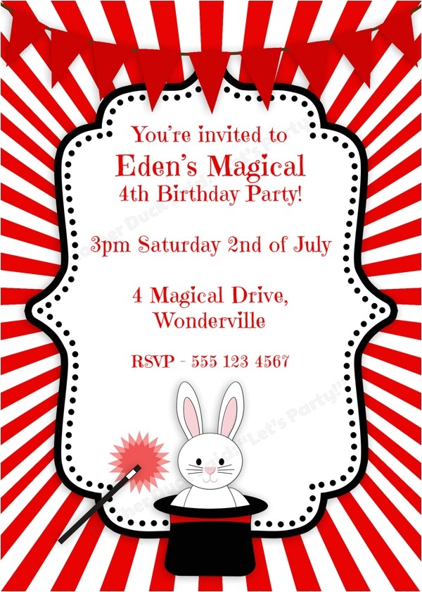 Free Magic Birthday Party Invitation Template Wmmfitness