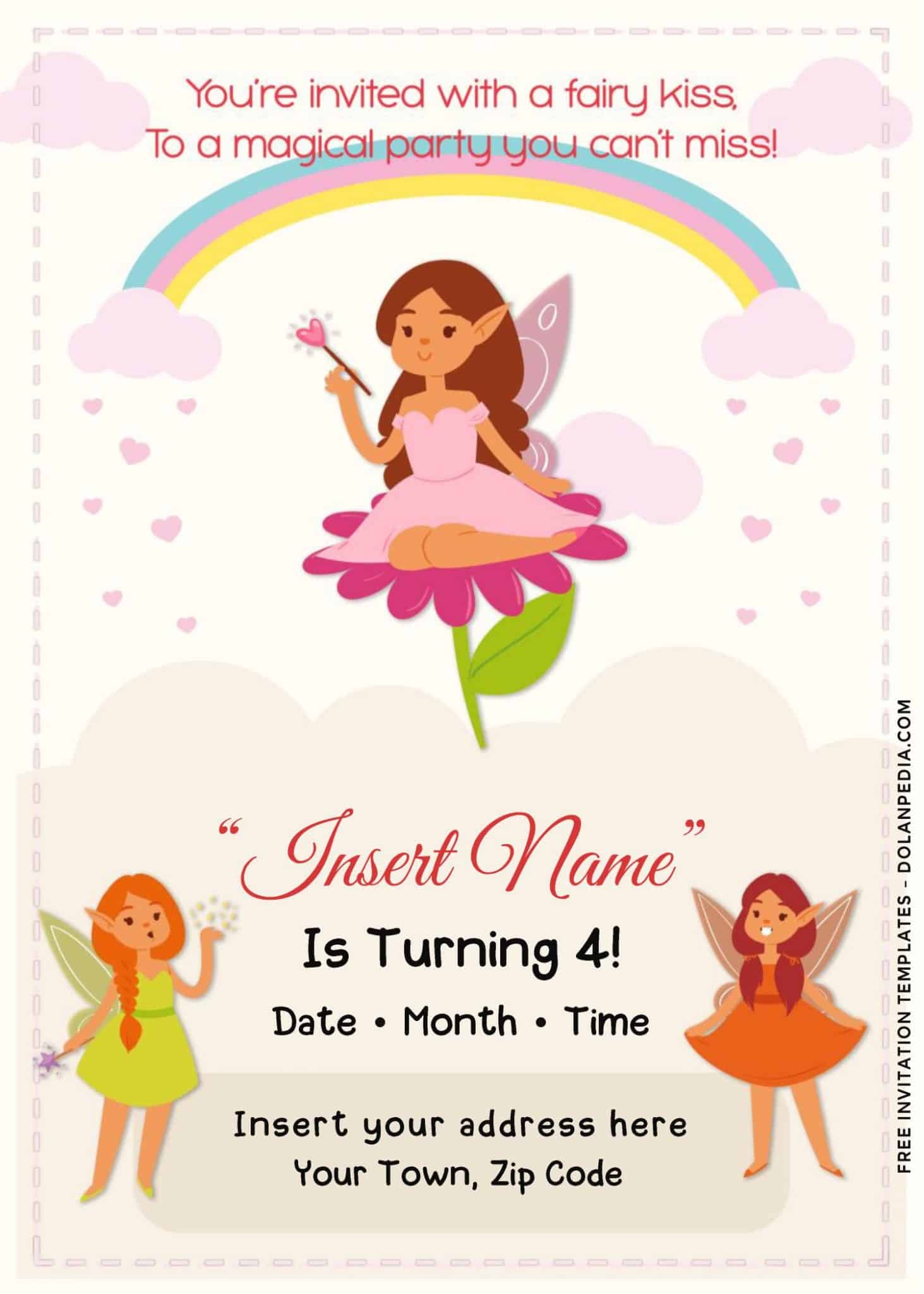 Free Magical Fairy Birthday Invitation Templates For Word Dolanpedia 