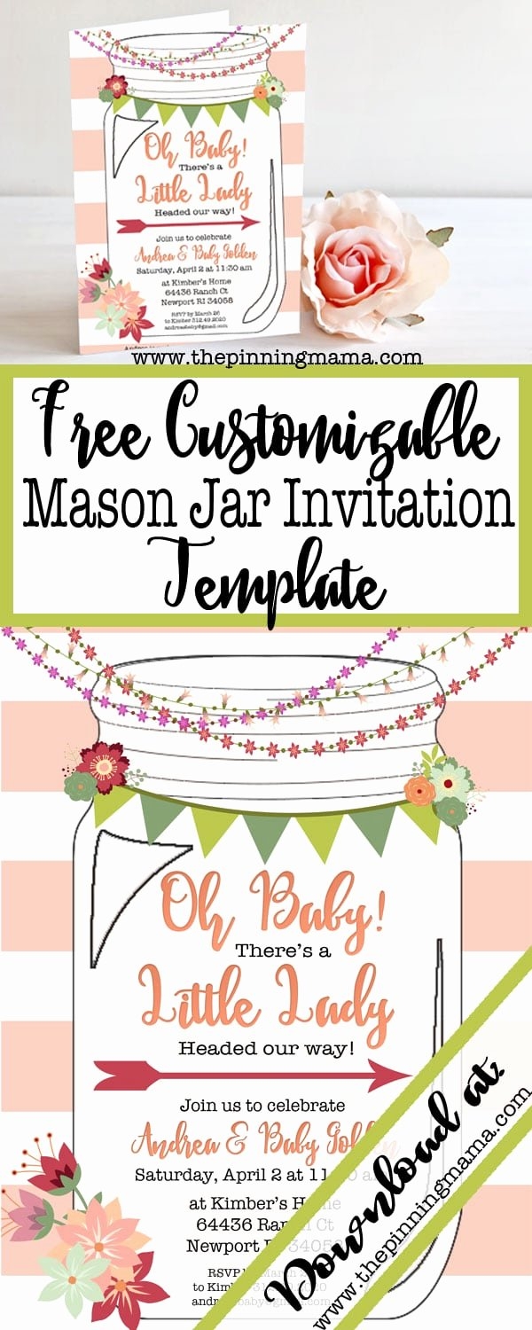 Free Mason Jar Invitation Template Inspirational Free Printable Mason 