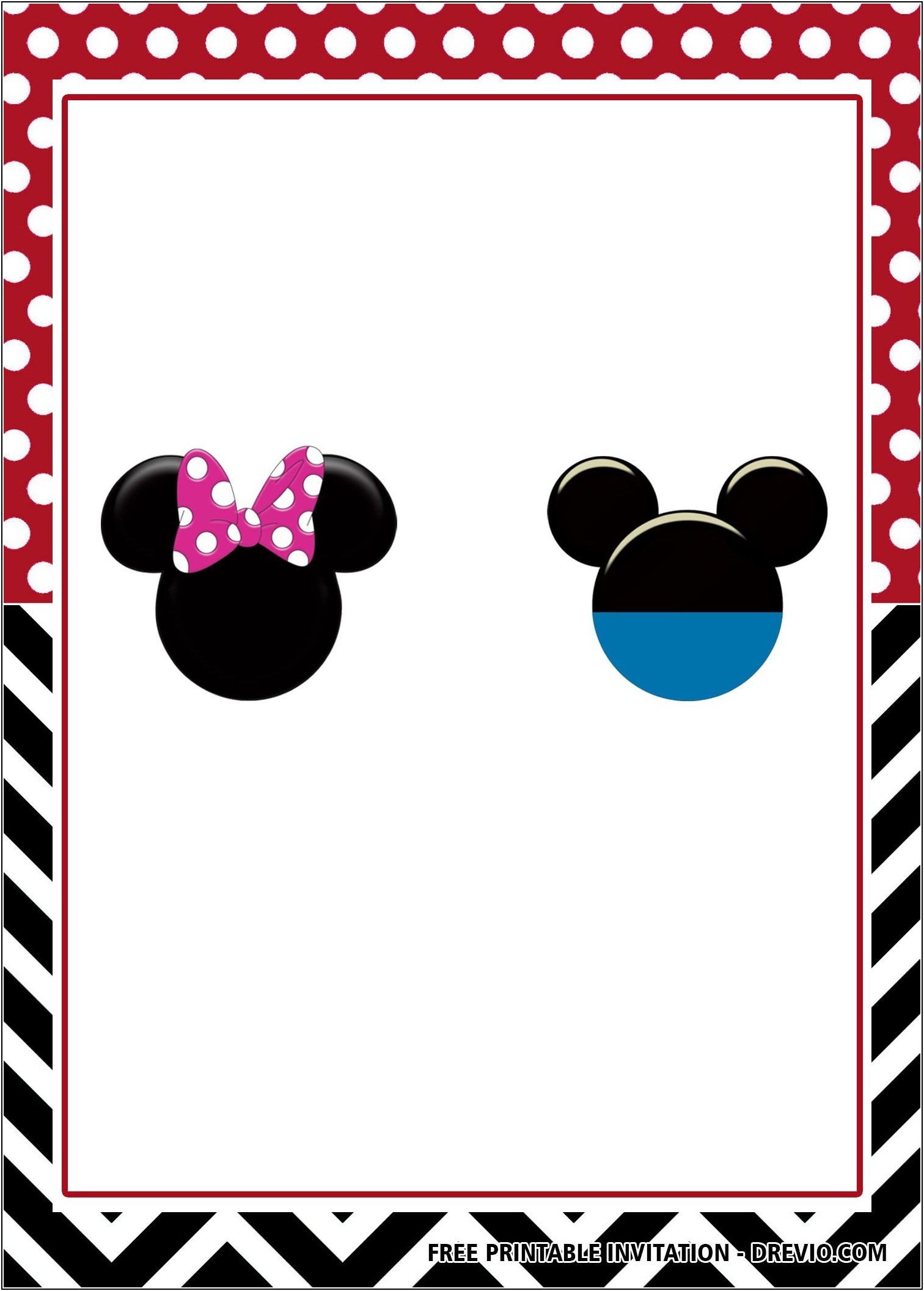 Free Mickey And Minnie Birthday Invitation Templates Template 2 