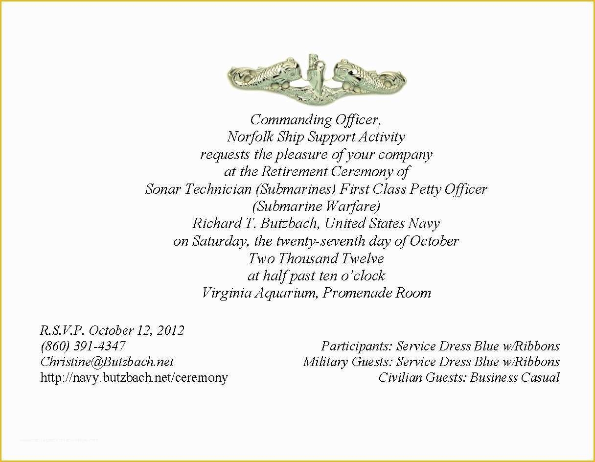 Free Military Retirement Invitation Template Of Free Military 