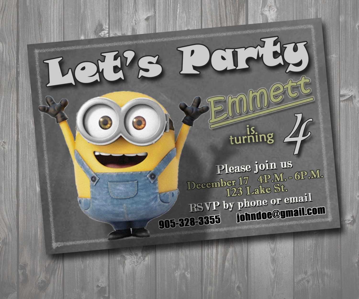 Free Minion Invitation Template