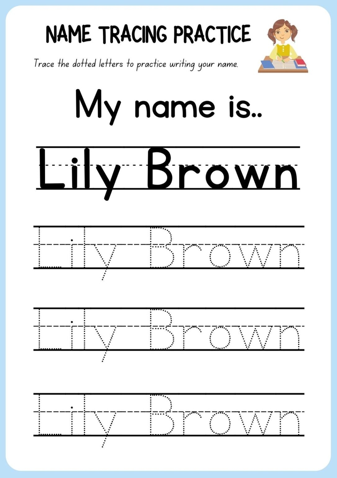 free name tracing worksheets for preschool pdf free
