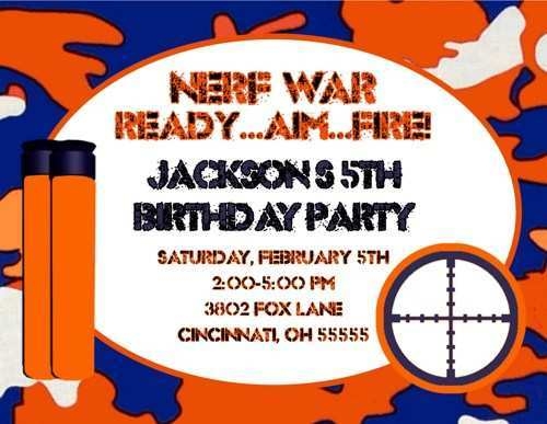 free nerf birthday party invitation template