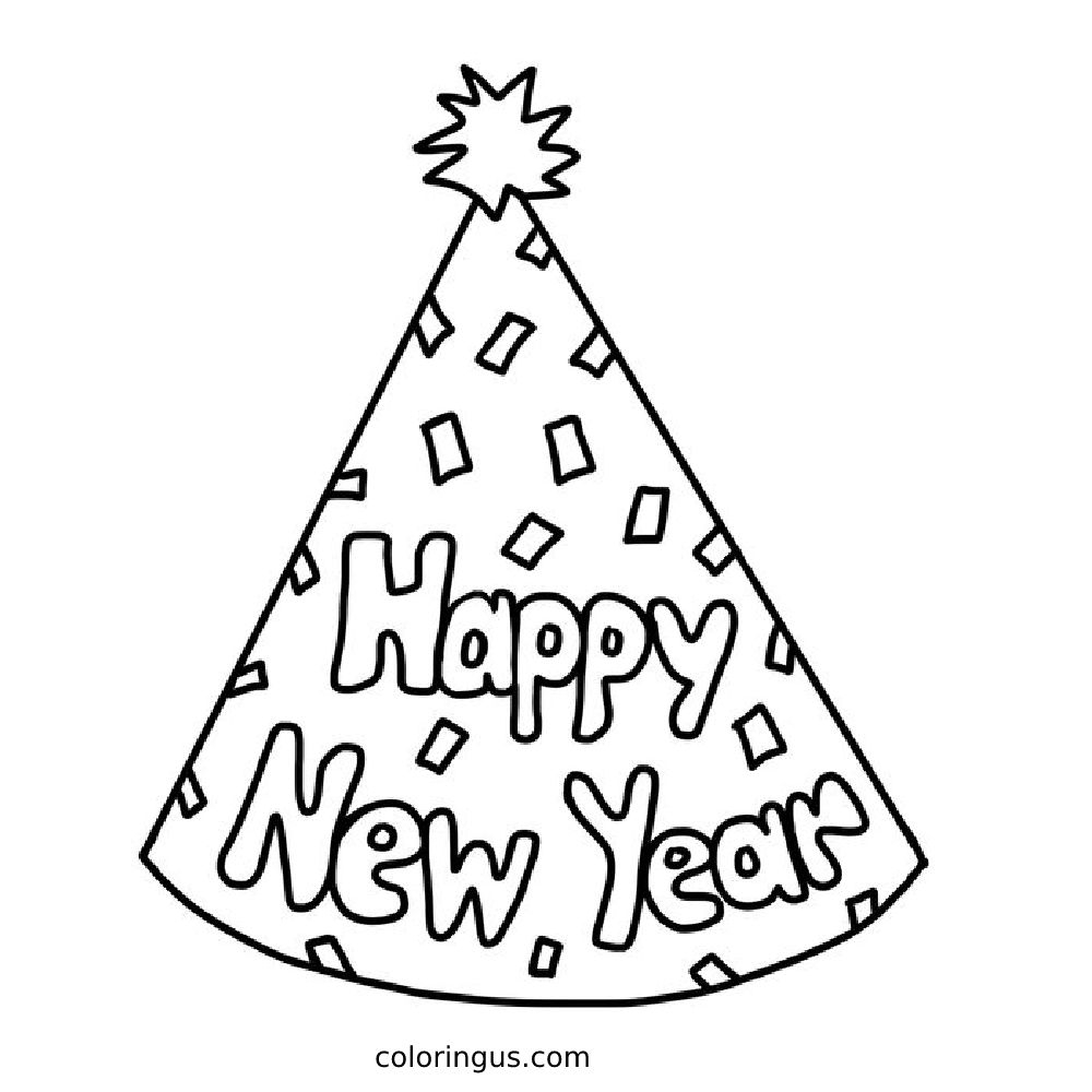 Free New Years Coloring Page Free Printable PDF