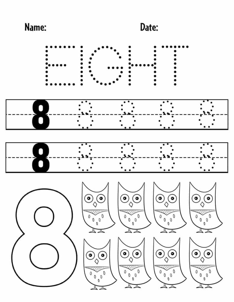 Free Number 8 Worksheet Worksheets Library