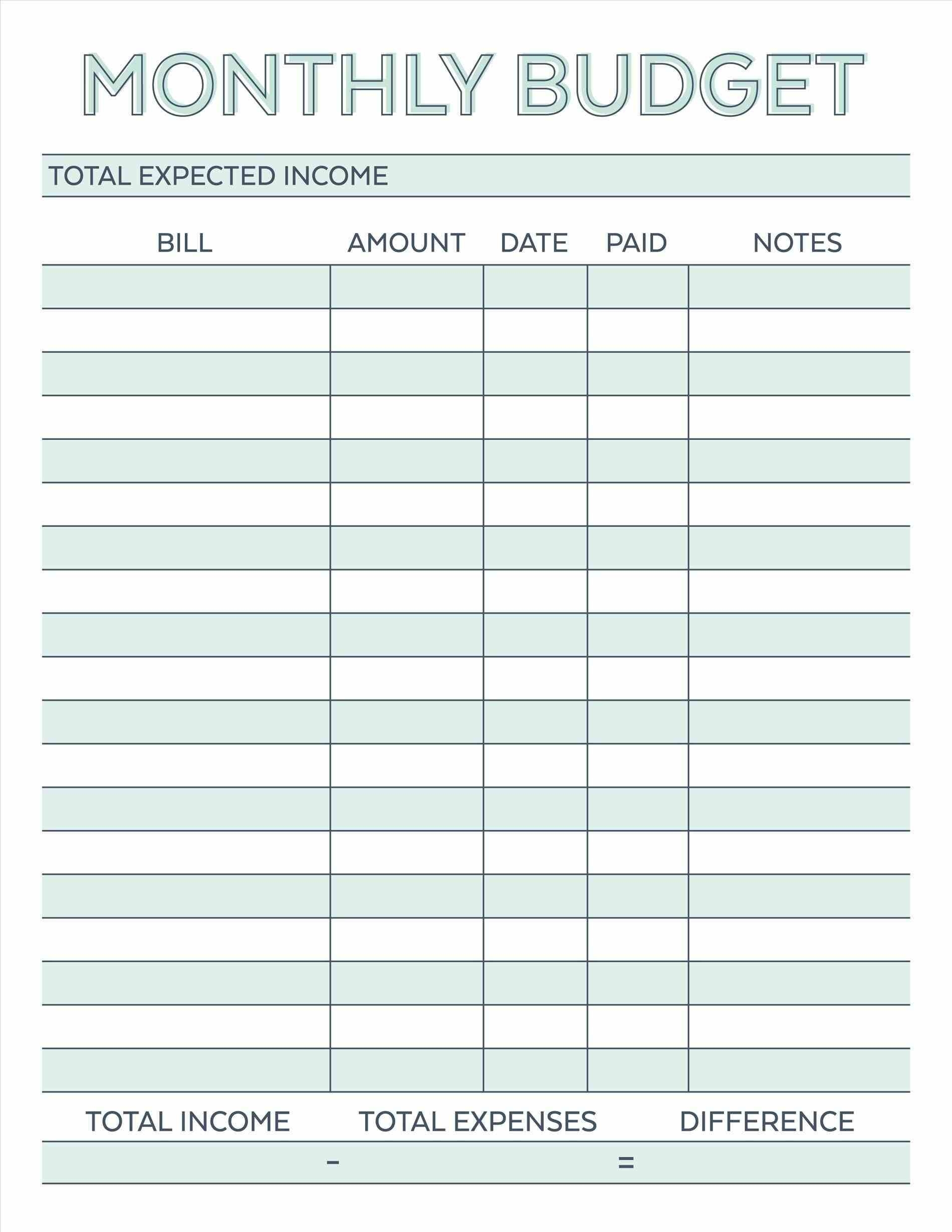 Free Online Printable Budget Worksheet Printable Worksheets