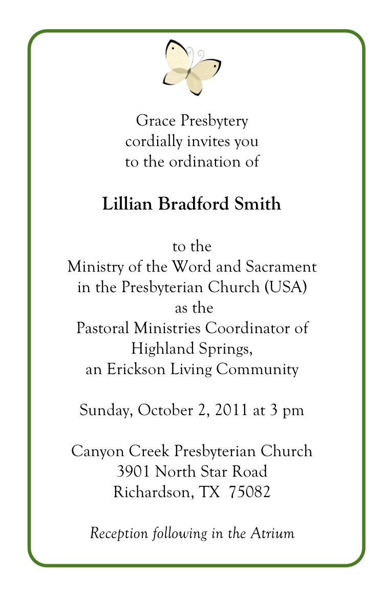 Free Ordination Invitations Templates