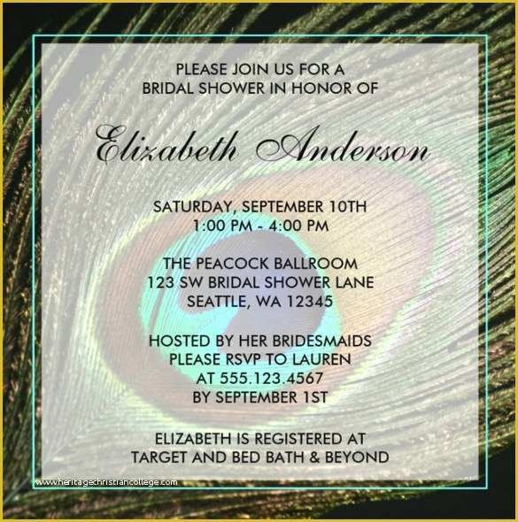 Free Peacock Wedding Invitation Templates Of 23 Peacock Wedding