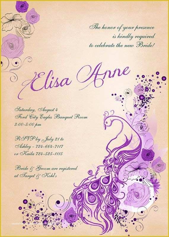 free peacock wedding invitation templates