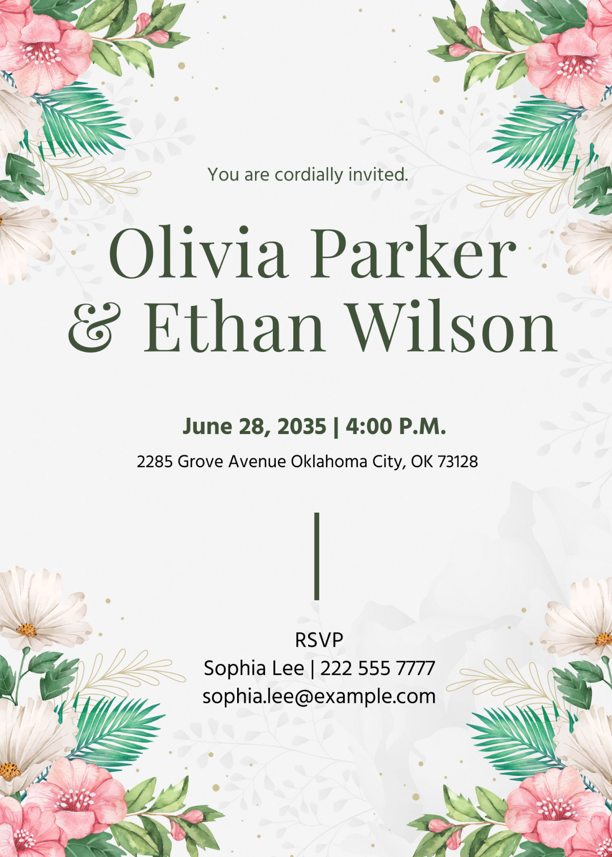 Free Pink Floral Invitation Template To Edit Online