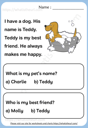 Free Preschool Kindergarten Reading Comprehension Worksheets