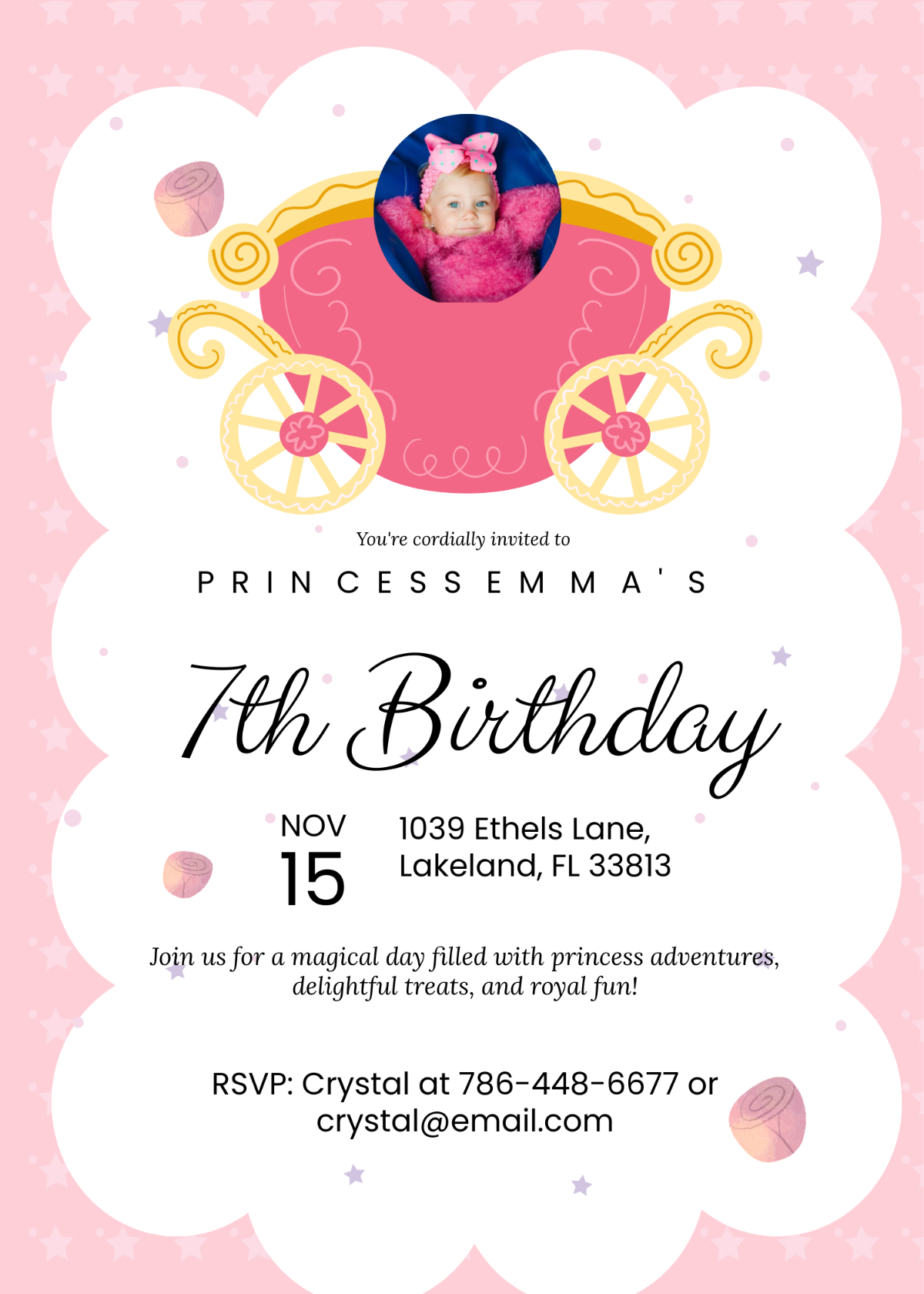 free princess invitation template