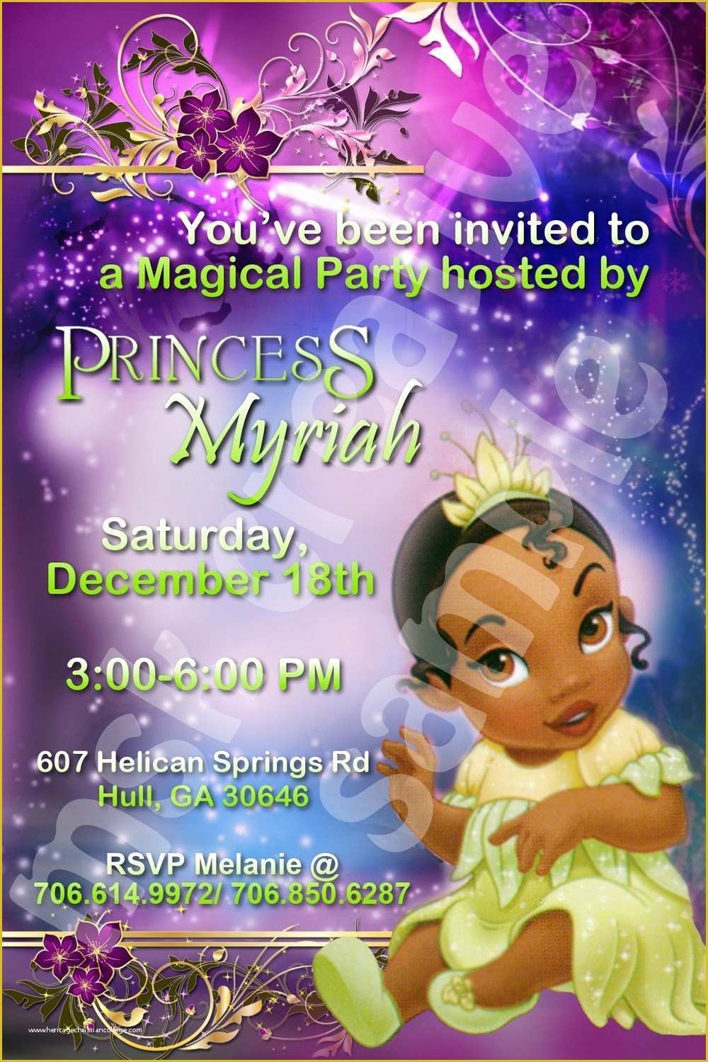 Free Princess Tiana Invitation Template Of Princess Tiana Invitation 
