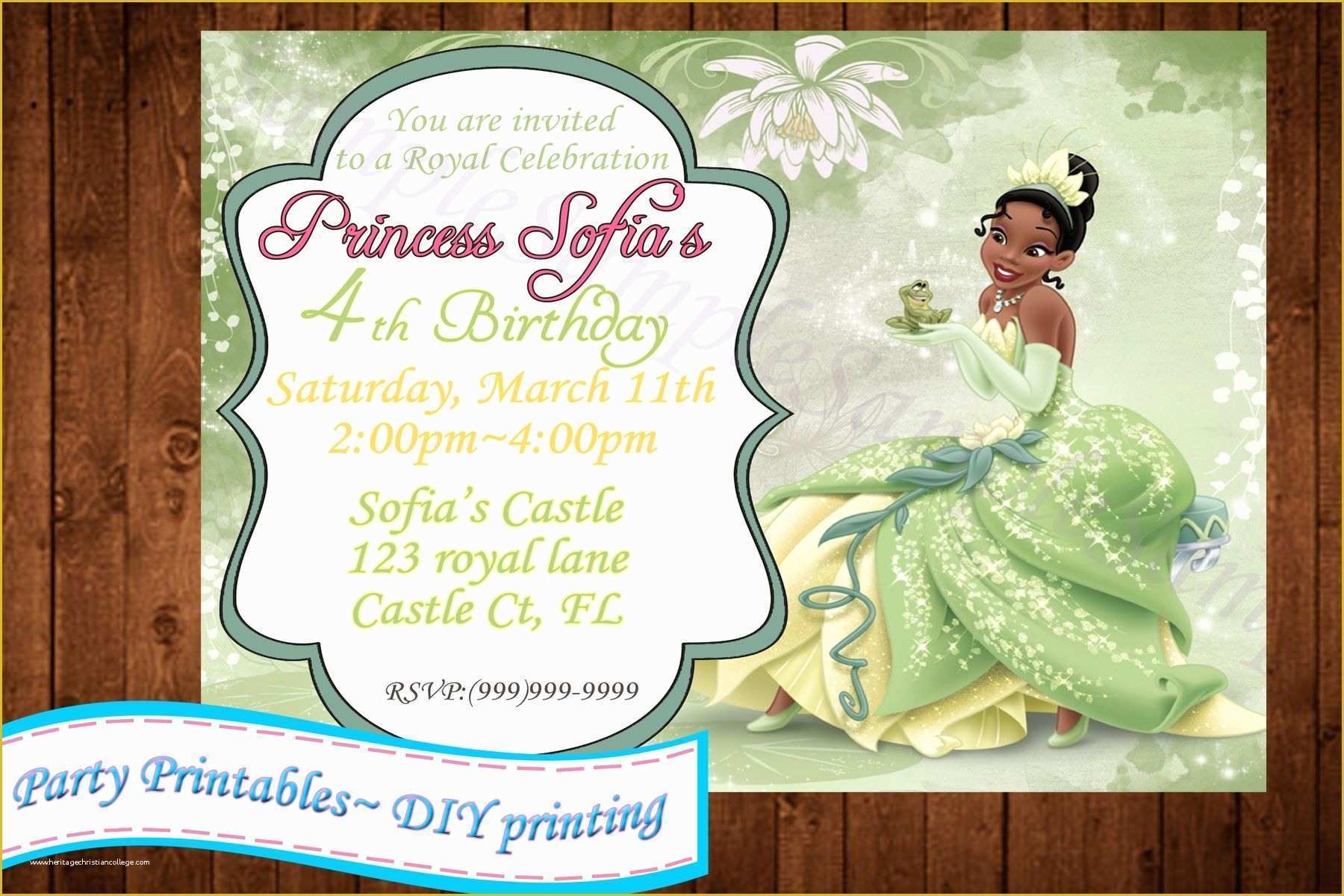 Free Princess Tiana Invitation Template Of Princess Tiana Invitation