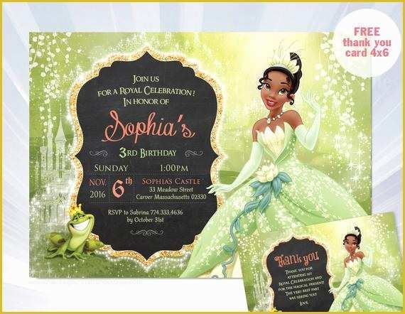 free princess tiana invitation template