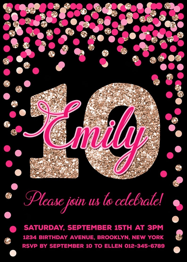 Free Printable 10th Birthday Invitation Templates Printable Birthday 