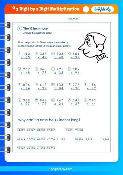 Free Printable 3 Digit By 2 Digit Multiplication Worksheets PDFs