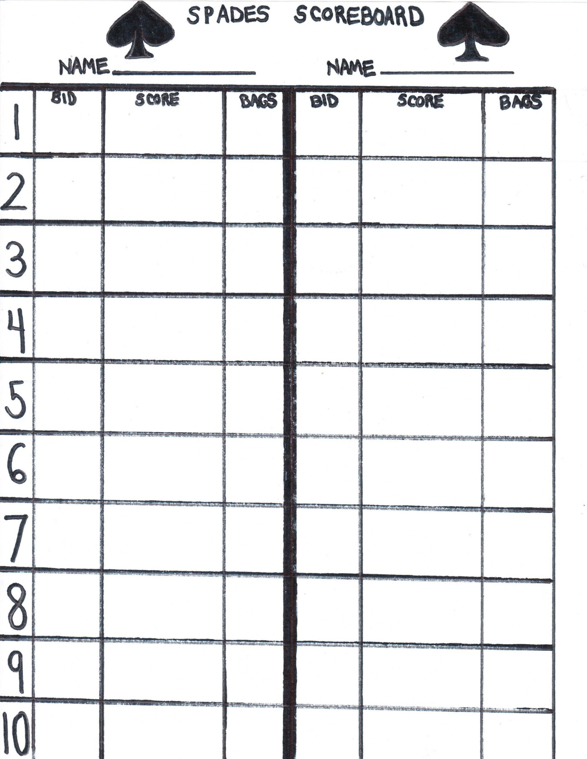 Free Printable 500 Card Game Score Sheets FREE Printable A Z