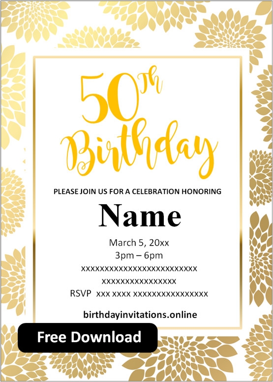 free 50th birthday invitations templates free download