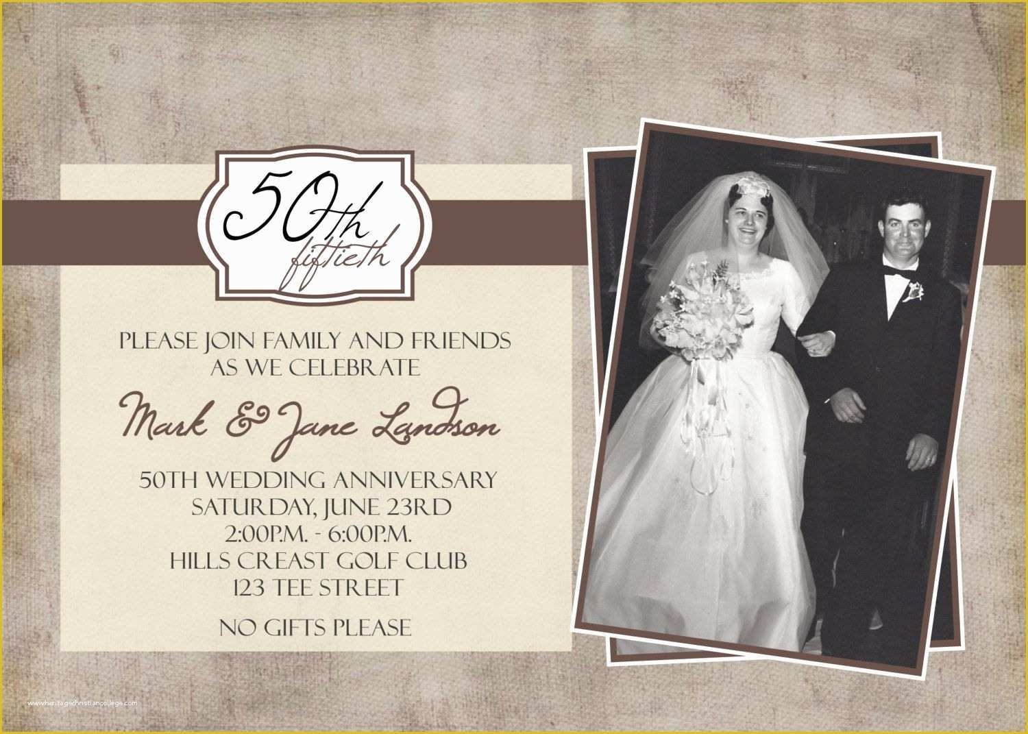 free printable template free 50th wedding anniversary invitations
