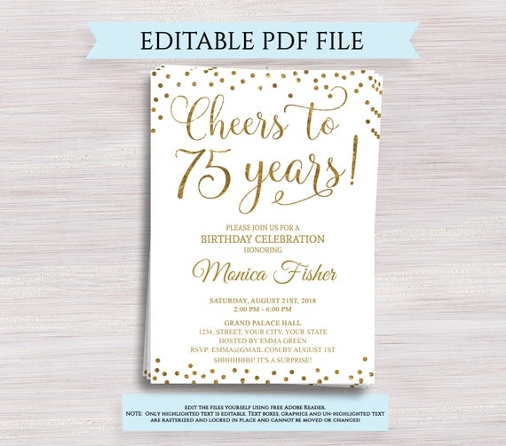 Free Printable 75th Birthday Invitation Templates PRINTABLE TEMPLATES