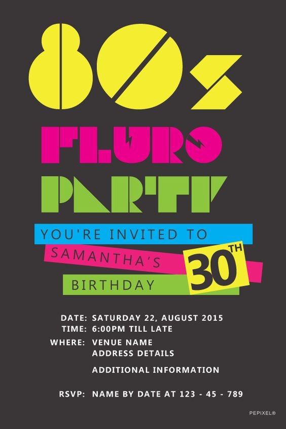 Free Printable 80s Invitation Template Printable Templates