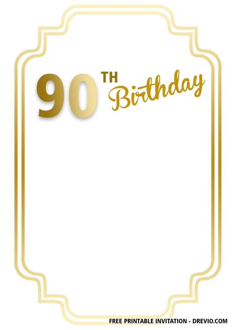 Free Printable 90th Birthday Invitation Templates Printables Template