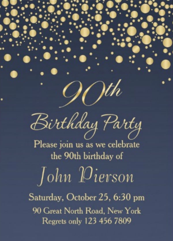 Free Printable 90th Birthday Invitation Templates