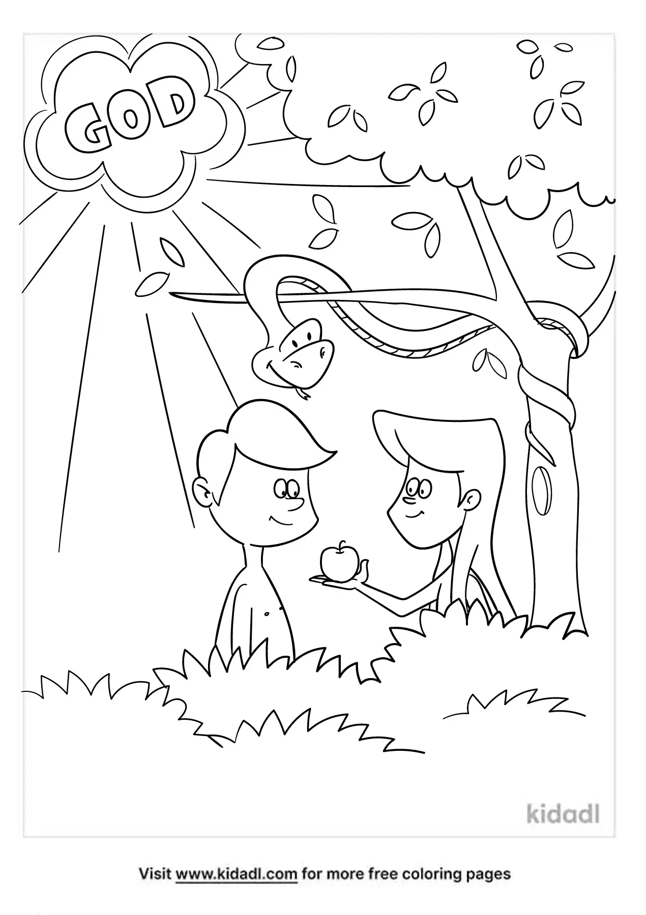 Adam And Eve Coloring Page