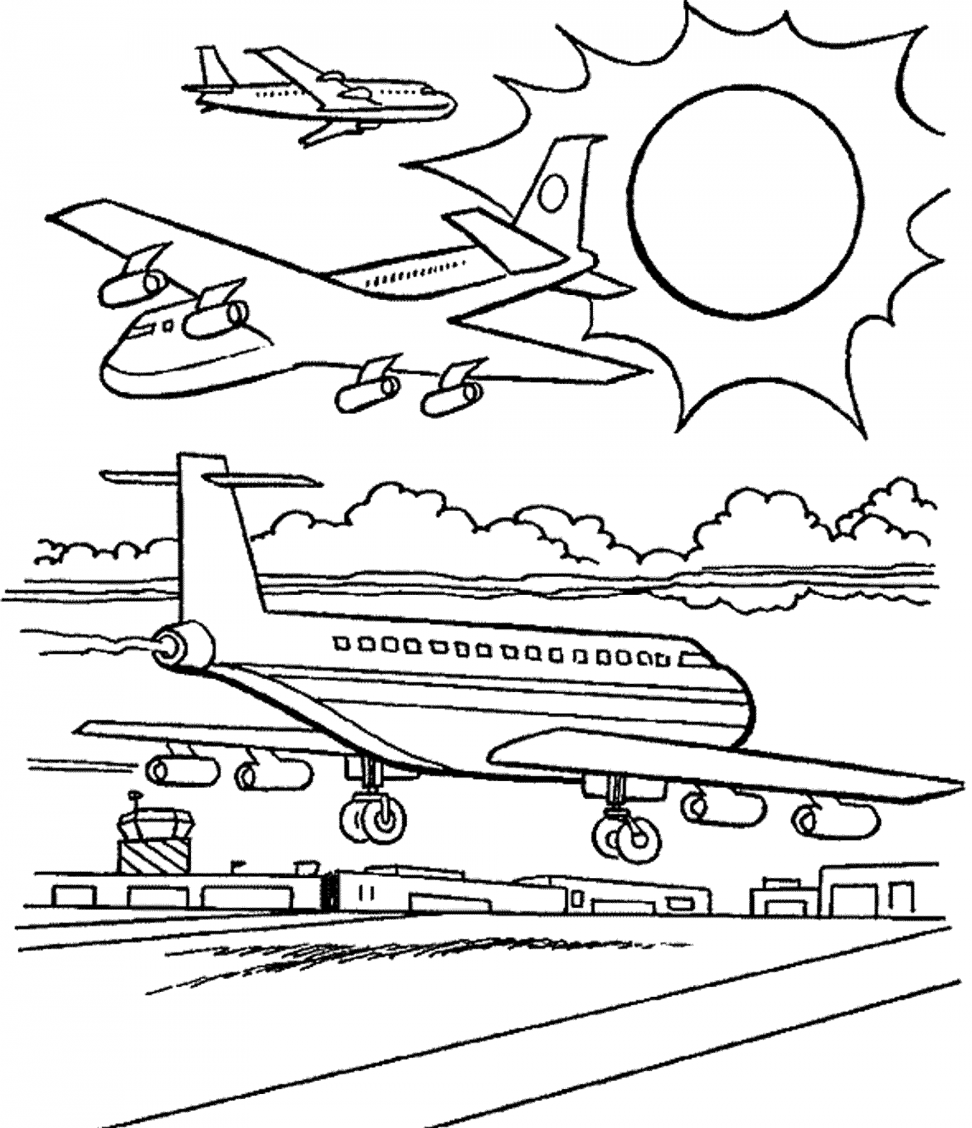 free printable airplane coloring pages