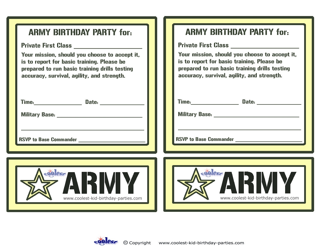 Free Printable Army Invitation Template Template Samples