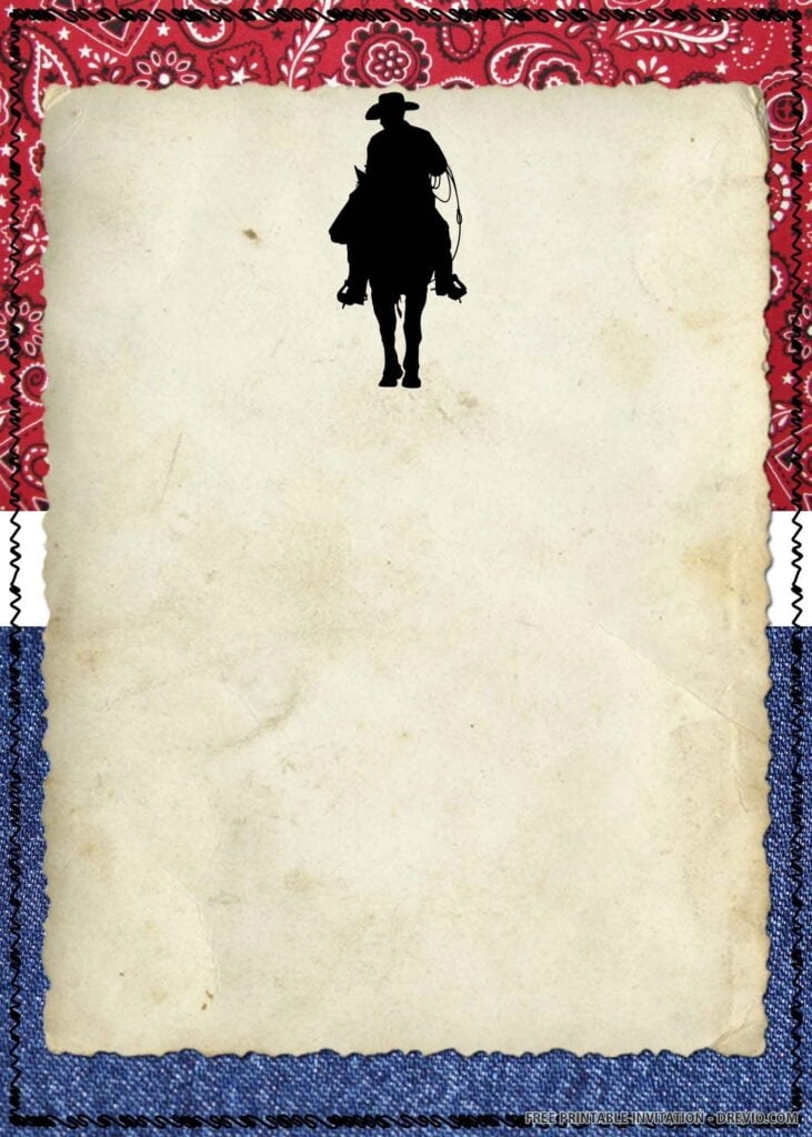 FREE PRINTABLE Attractive Cowboy Birthday Invitation Templates Cowboy 