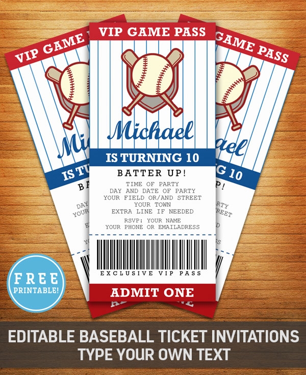 Free Printable Baseball Invitation Templates