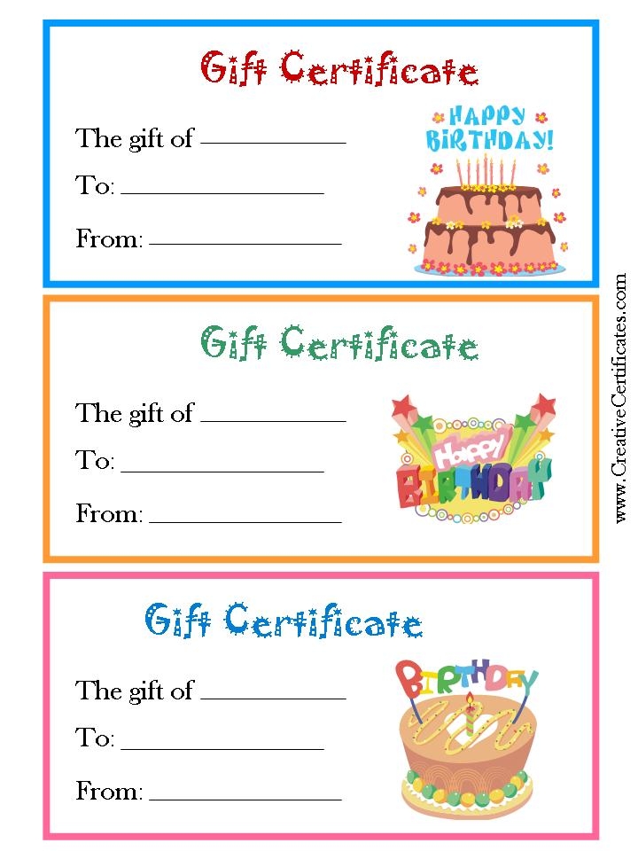 free printable birthday certificates template